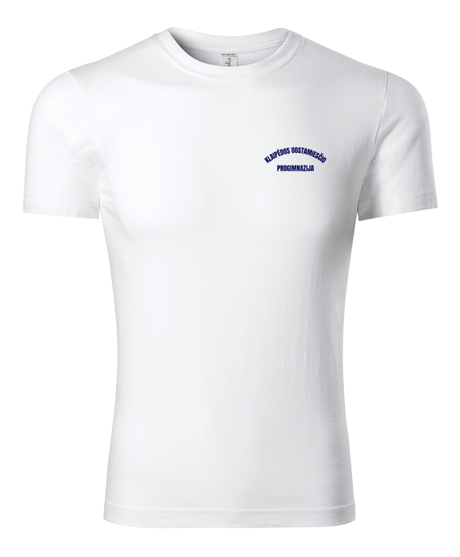 Klaipėdos uostamiesčio progimnazijos unisex marškinėliai su logo P73