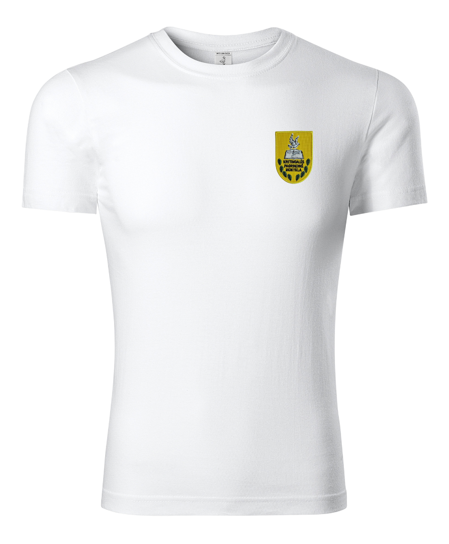 Klaipėdos r. Kretingalės pagrindinės mokyklos unisex marškinėliai su logo P73