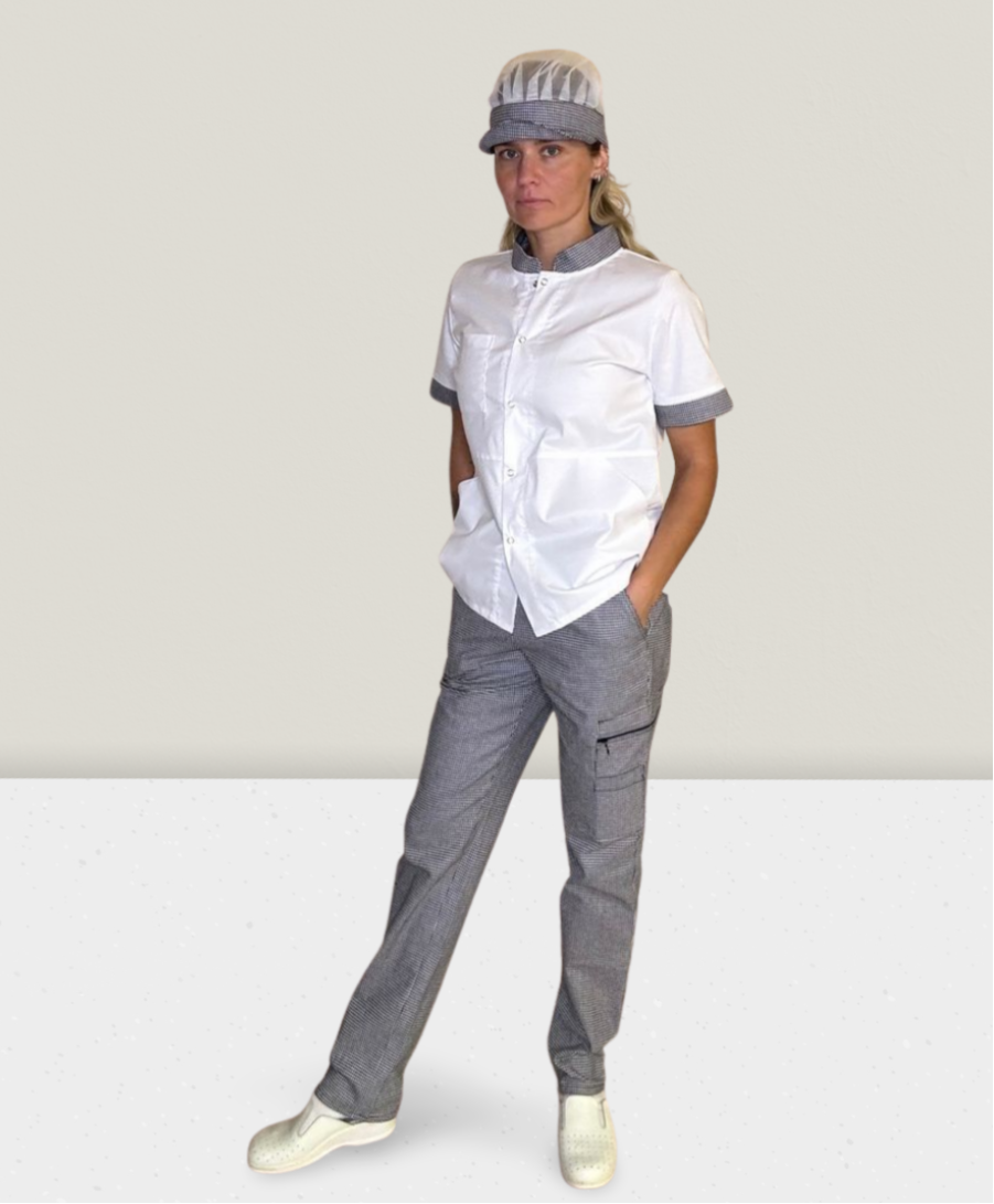 Sieviešu pavāra bikses no pepitas auduma KL-4P